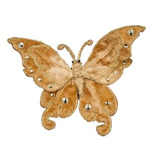 6.5" Gold Velvet Butterfly w/ Clip