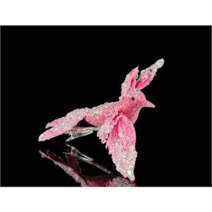 10" Fuchsia Bird Velvet Bead w/ Clip