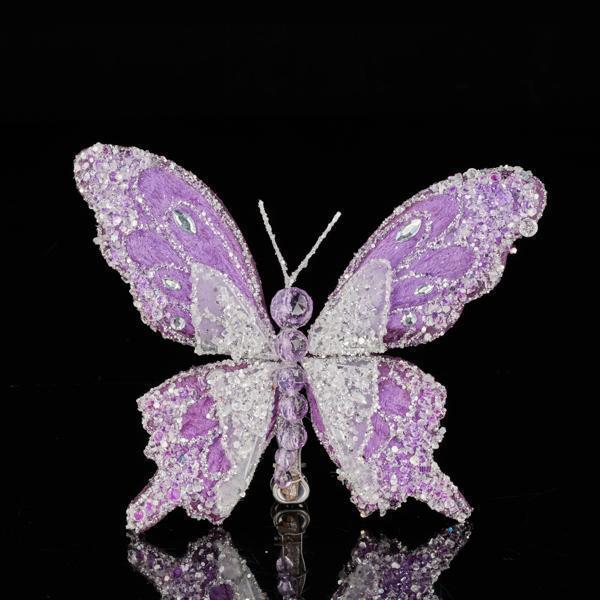8.5" Icy Butterfly w/ Clip Purple