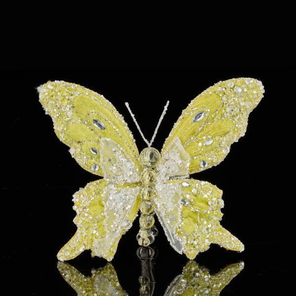 8.5" Green Butterfly w/ Clip Icy