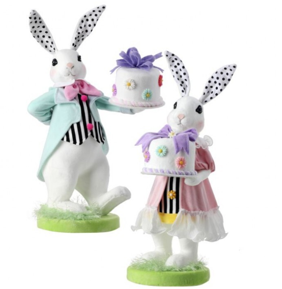 Set/2 Bunnies w/ Cake 15"