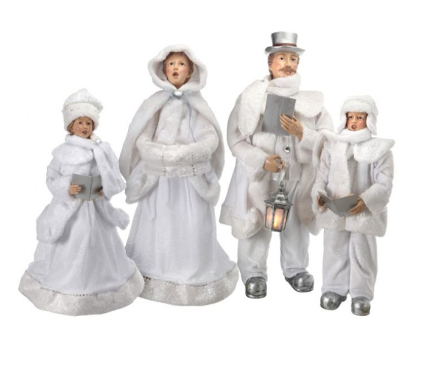 White frosted holiday decor for holiday decorating