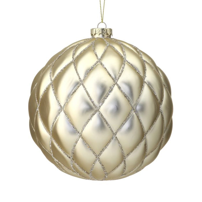 Champagne gold ball ornament, 150mm.