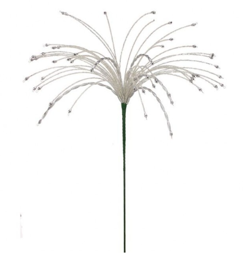 18" Silver Starburst Spray Beaded