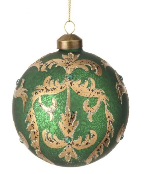 4" Emerald Highlands Glass Ball Ornament