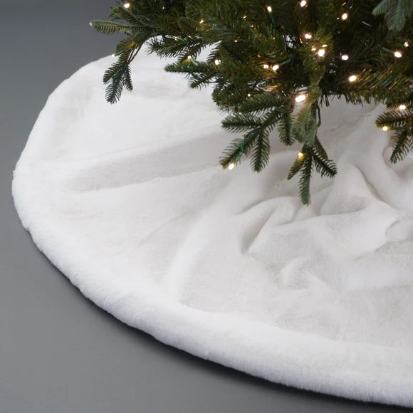 72" White Fur Tree Skirt