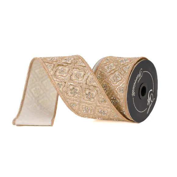 3"x5Y Cream Heirloom Tapestry Ribbon