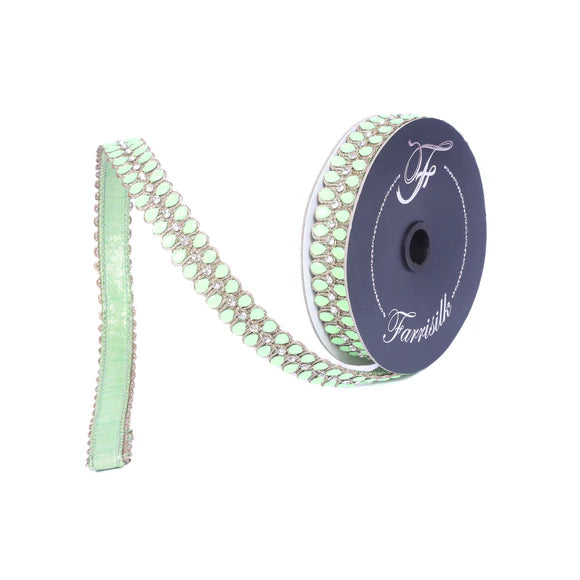 1"x5Y Mint Pendeloque Ribbon