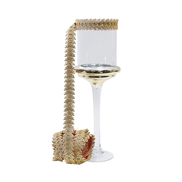 1.5"x10ft Gold Trim Ornamate Ribbon