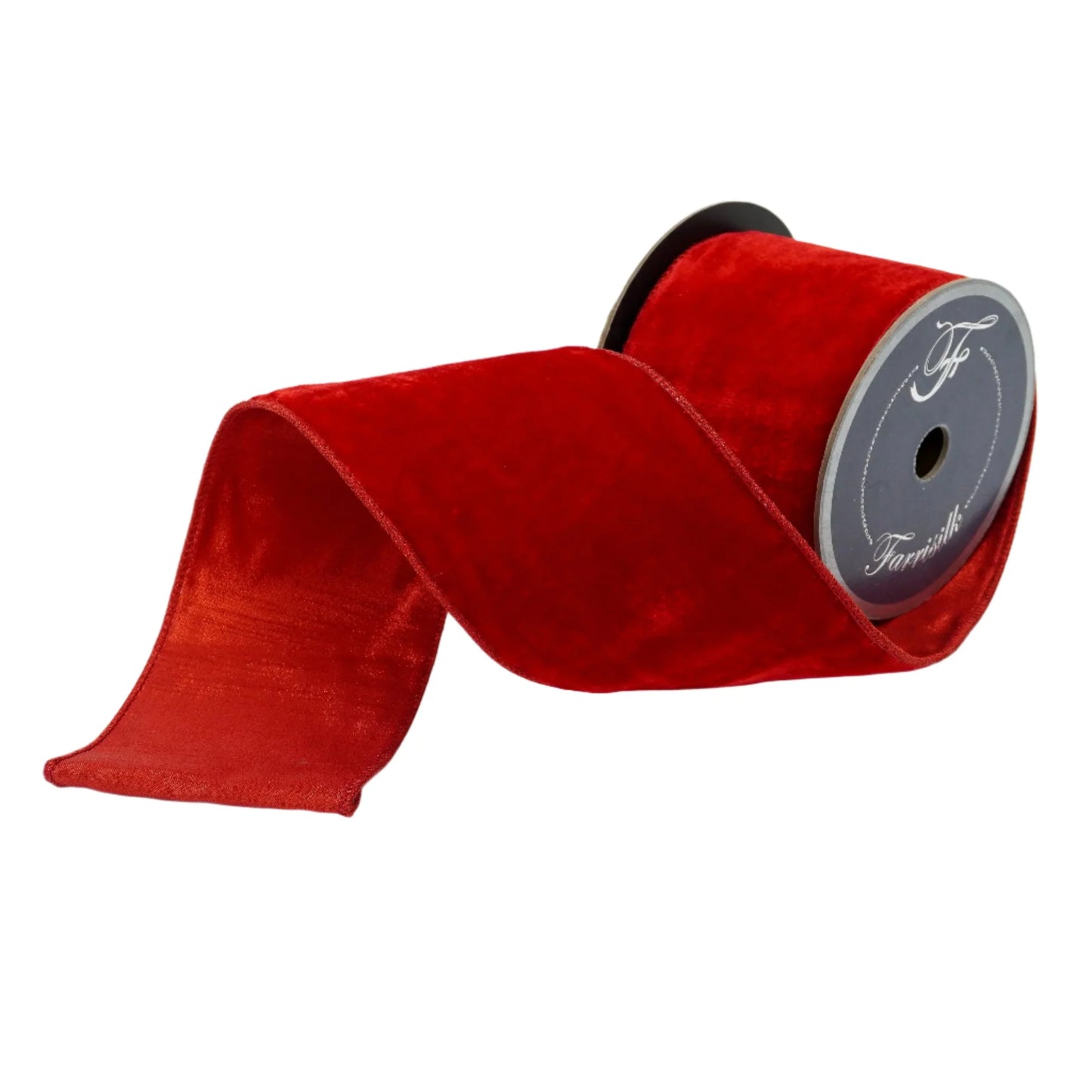 4"x10Y Red Ribbon Velvet Luster