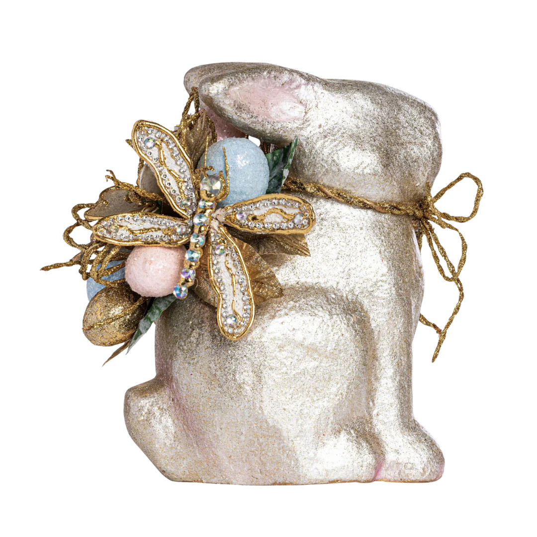 9" Glitter Easter Bunny w/ Egg Arrangement