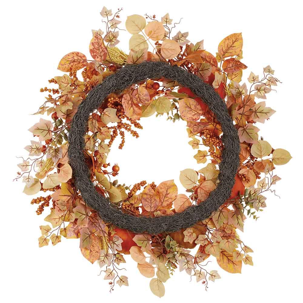 30" Pumpkin Wreath Velvet