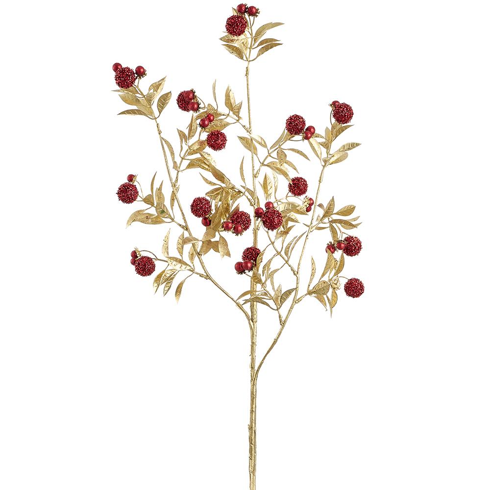 29" Red Berry Glittered Spray