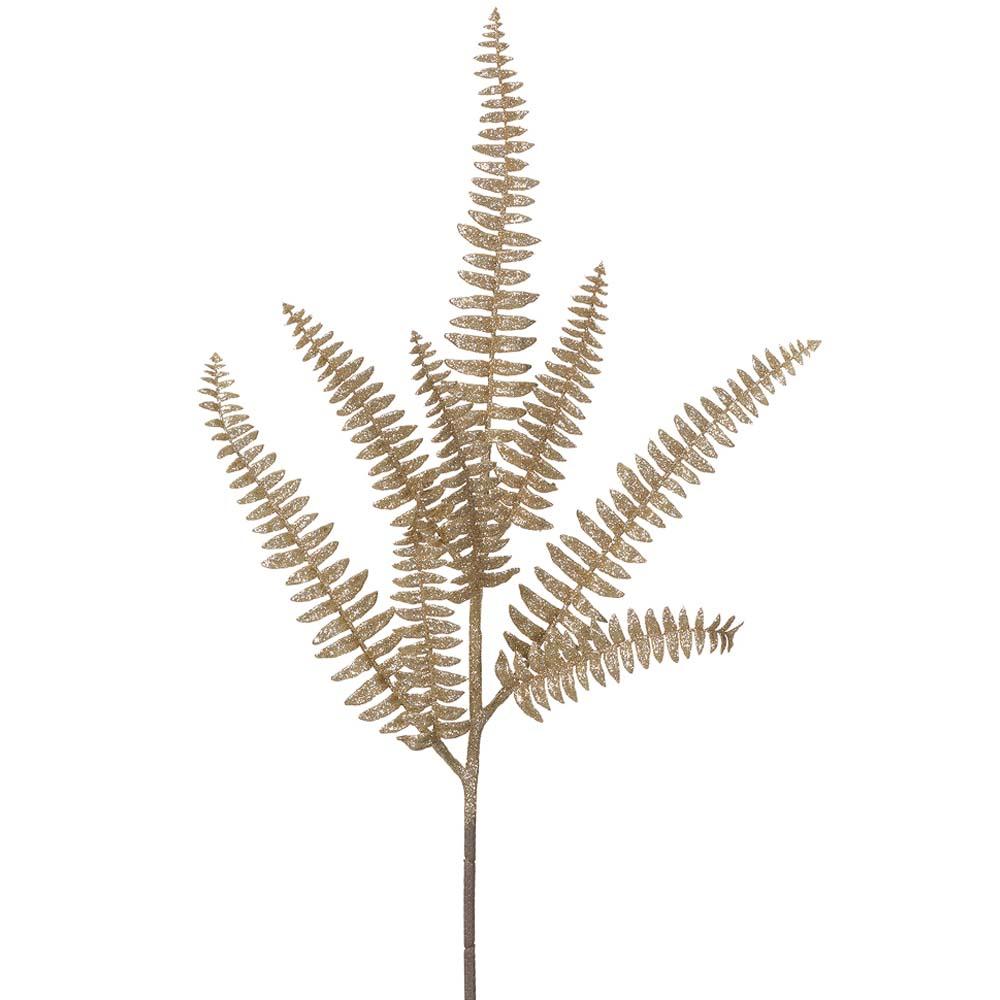32" Gold Fern Spray Glittered