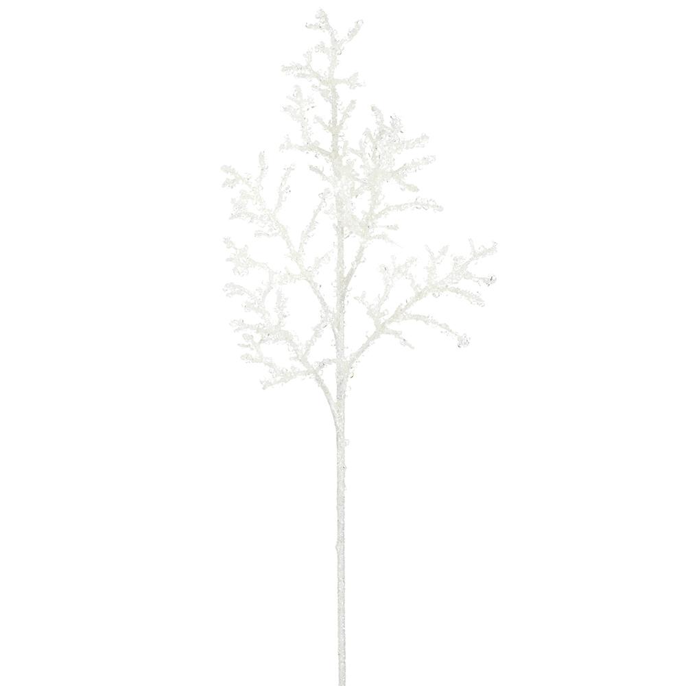 33" Clear Beaded White Spray