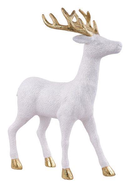 Silver and gold deer figurine with a standing pose.