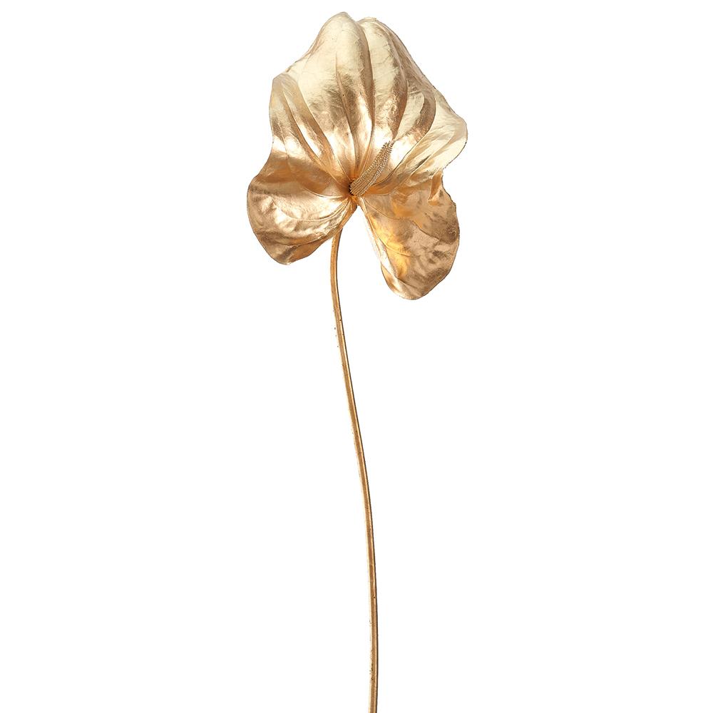 34" Gold Anthurium Spray Metallic