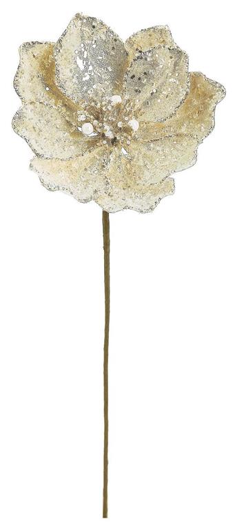 21" Magnolia Beaded Ice Light Gold