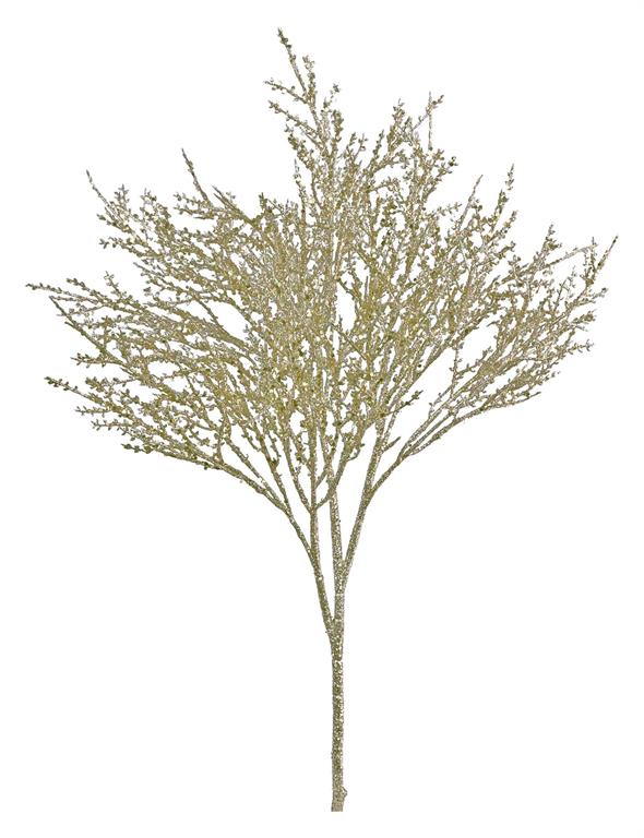 24" Spray Cedar Glitter Platinum