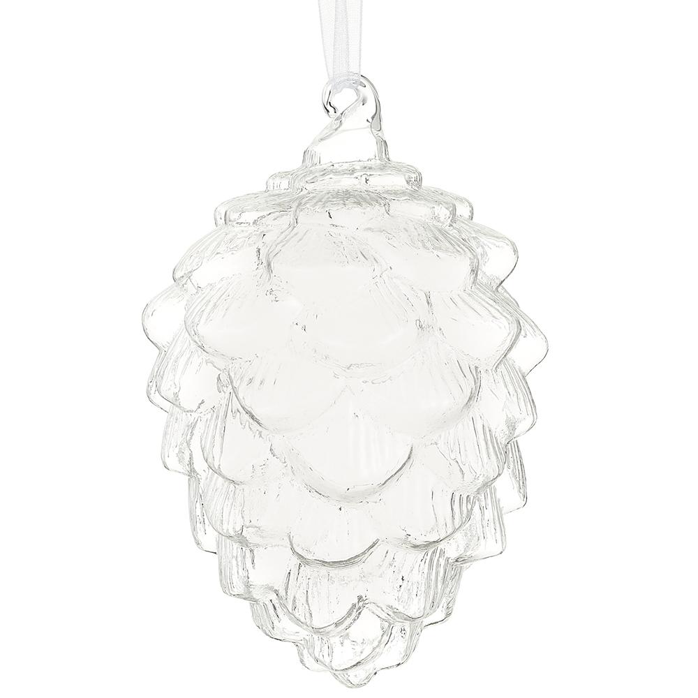 5" Clear Pinecone Glass Ornament