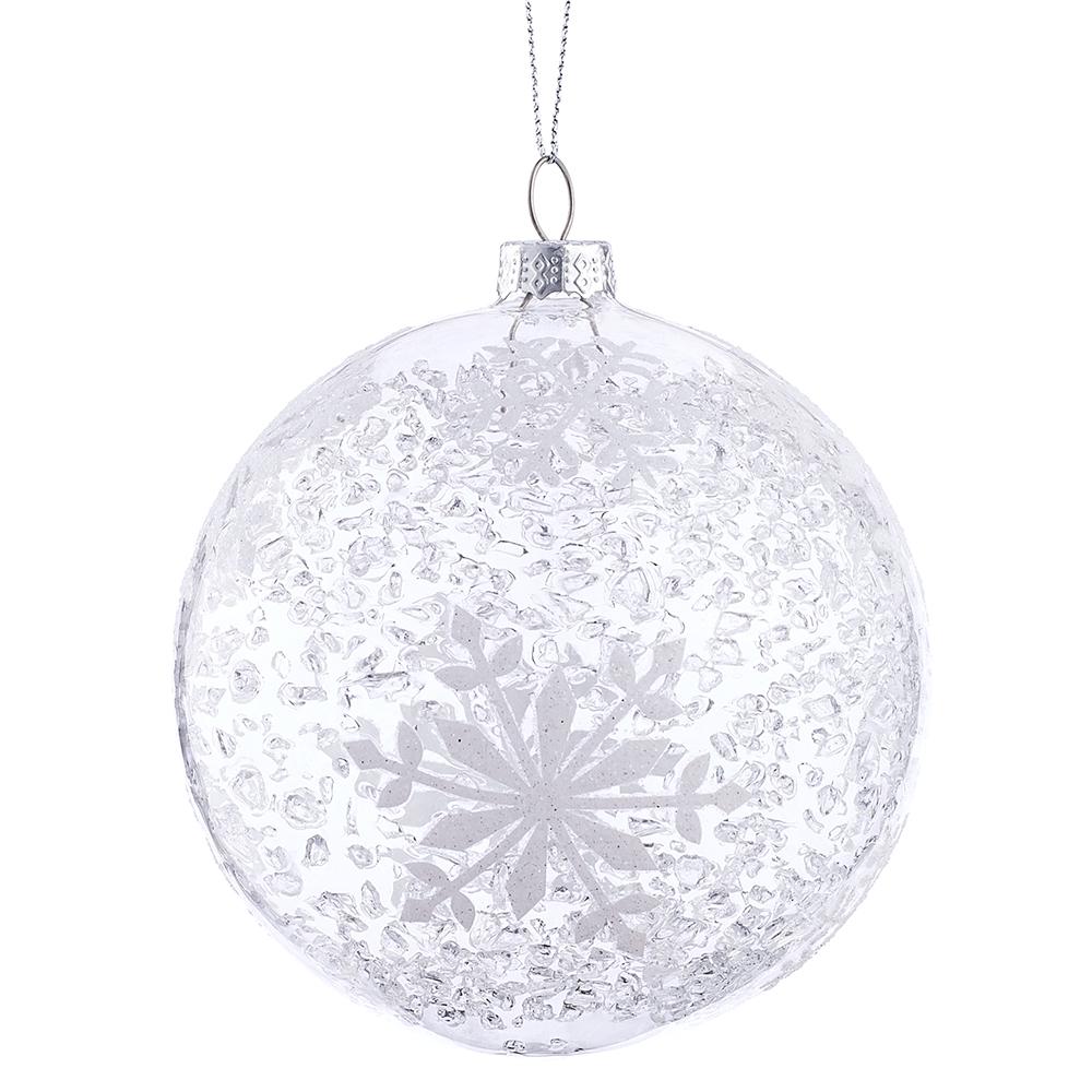 4" Snowflake Glass Ball Ornament