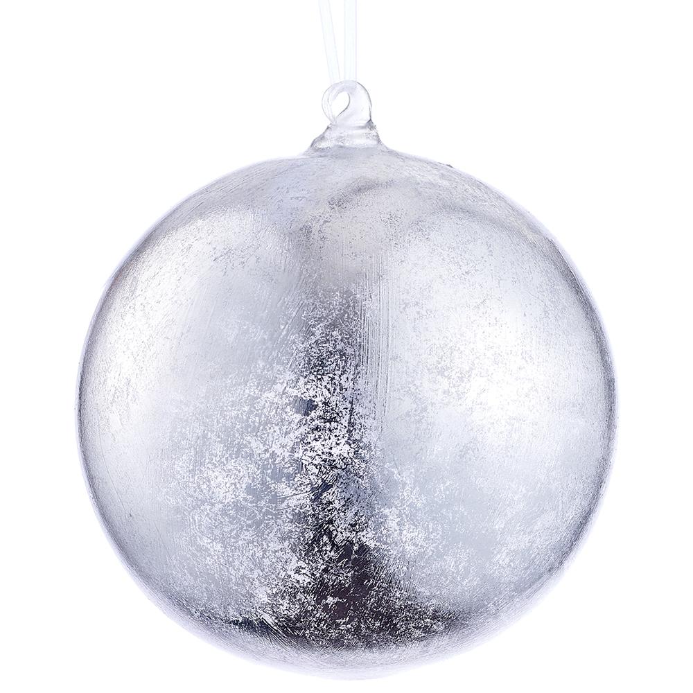 6" Silver Glass Ball Ornament