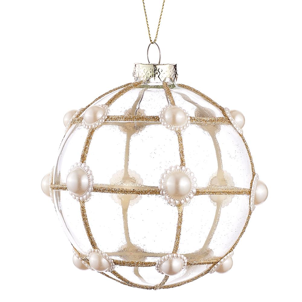 4" Pearl Glass Ball Ornament