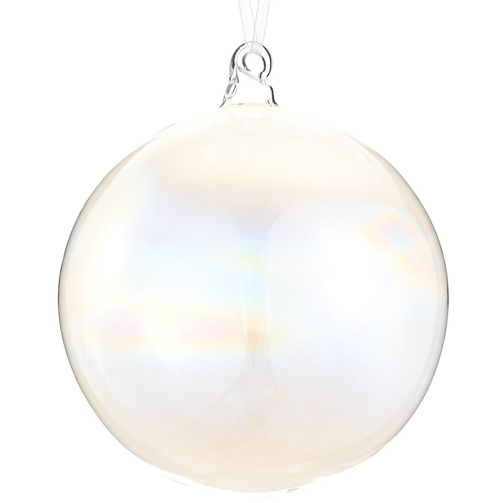 7" Clear Glass Ball Ornament