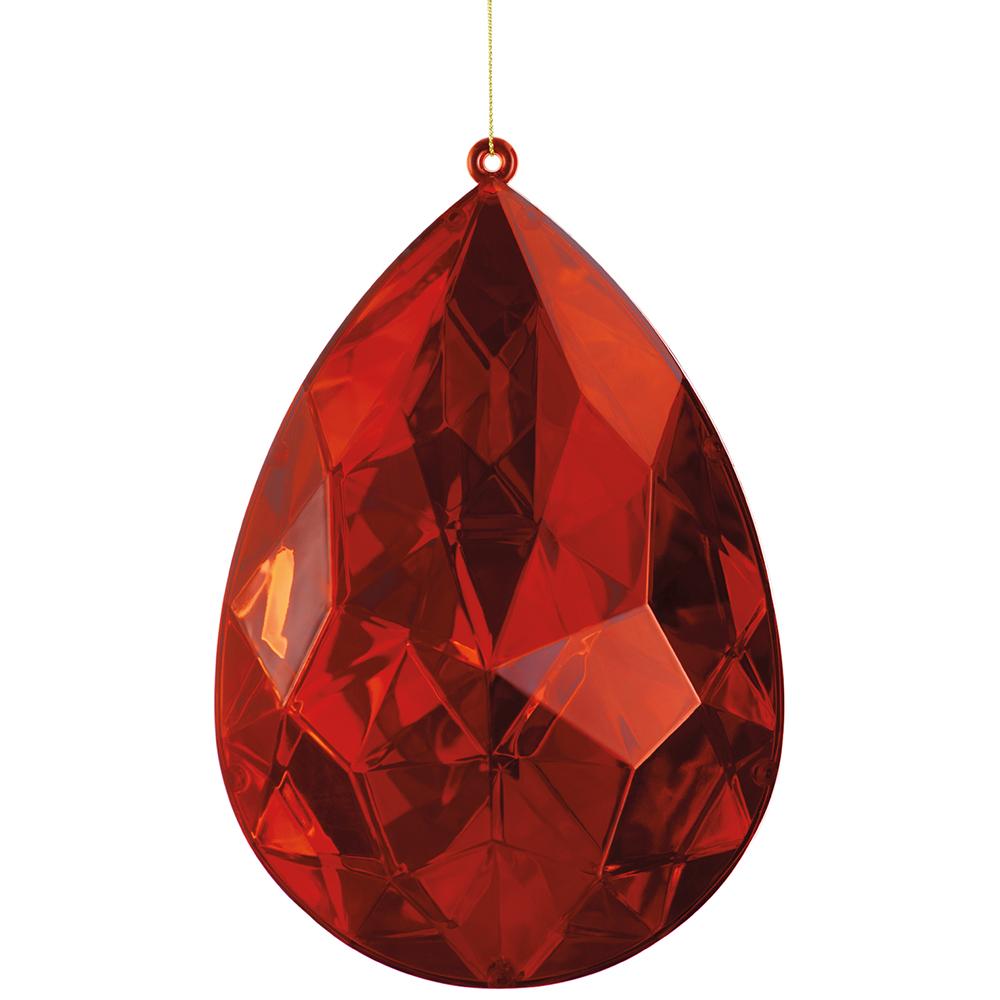 7.5" Red Gem Ornament Plastic