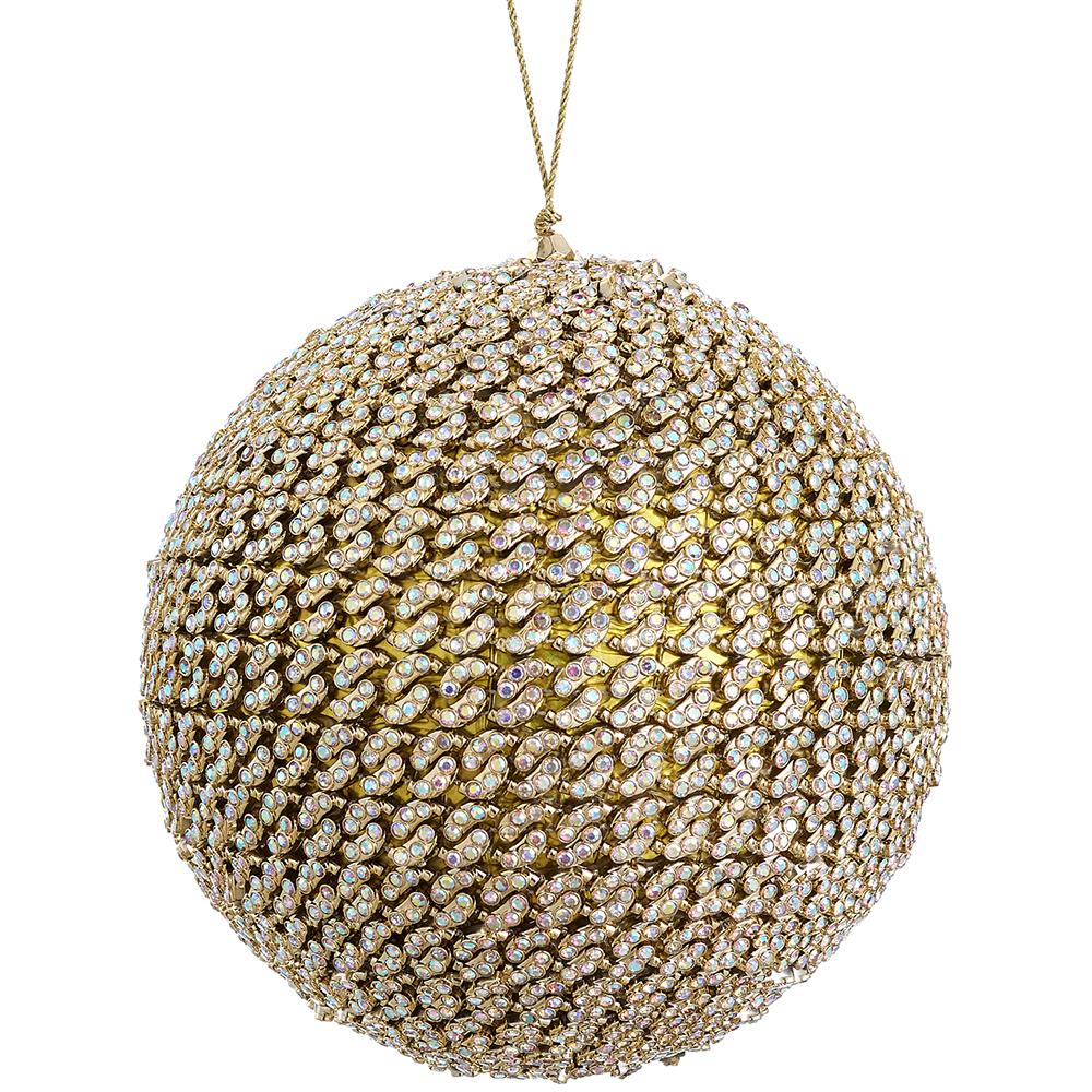 6" Gold Diamond Ball Ornament