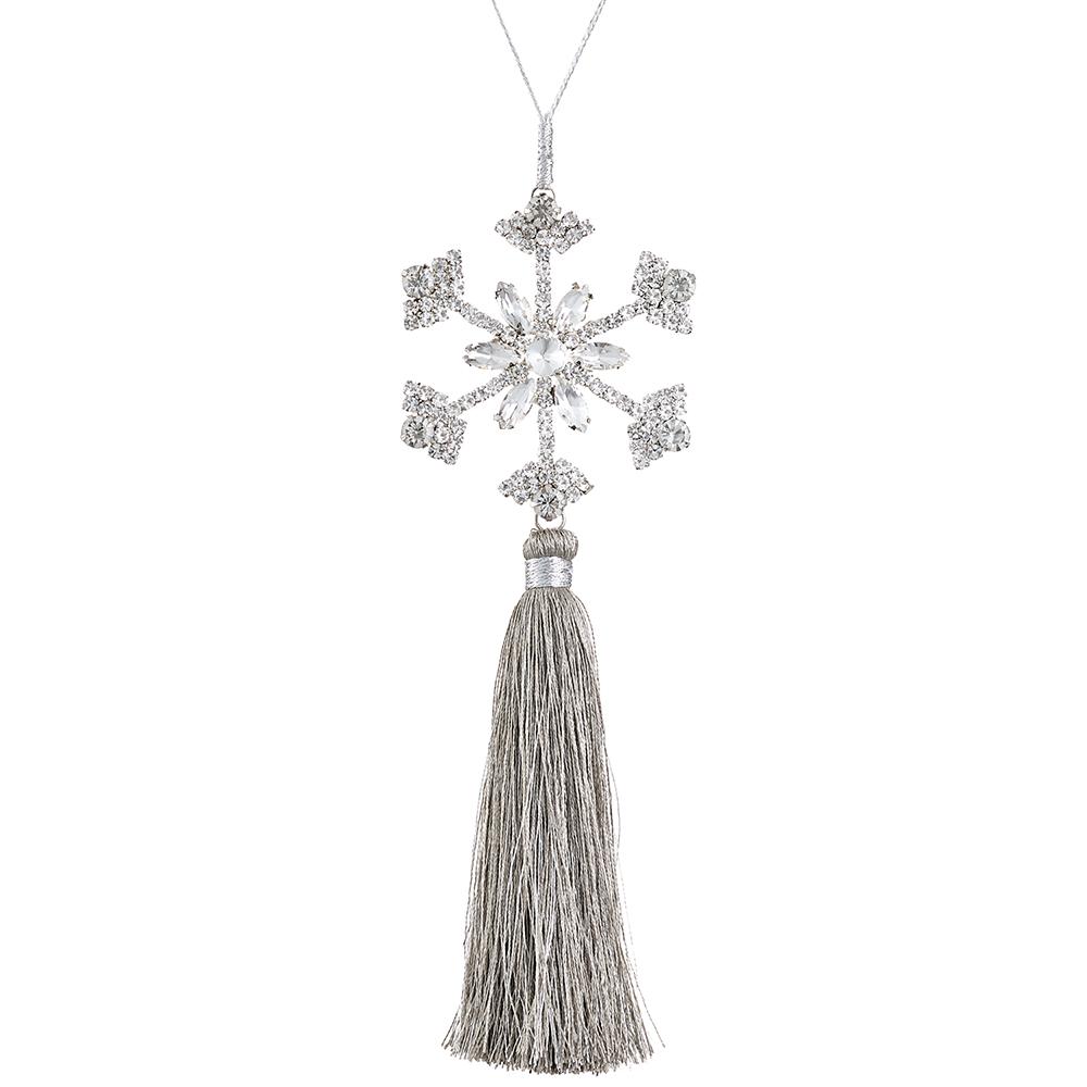 8" Snowflake Tassel Jeweled