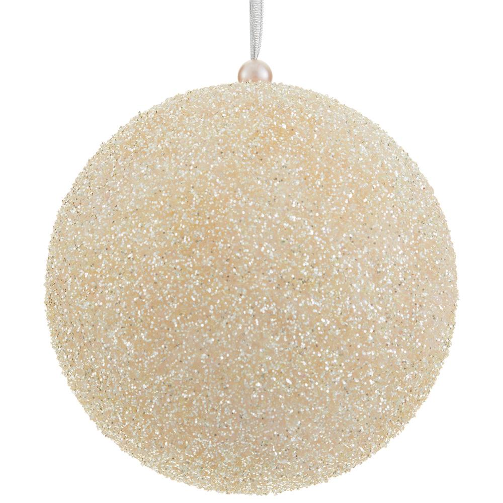 8" Blush Glitter Ball Ornament