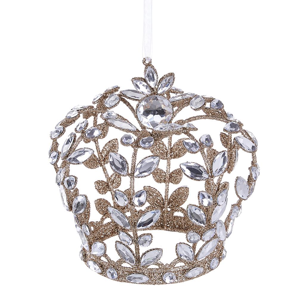 7" Crown Rhinestone Champagne