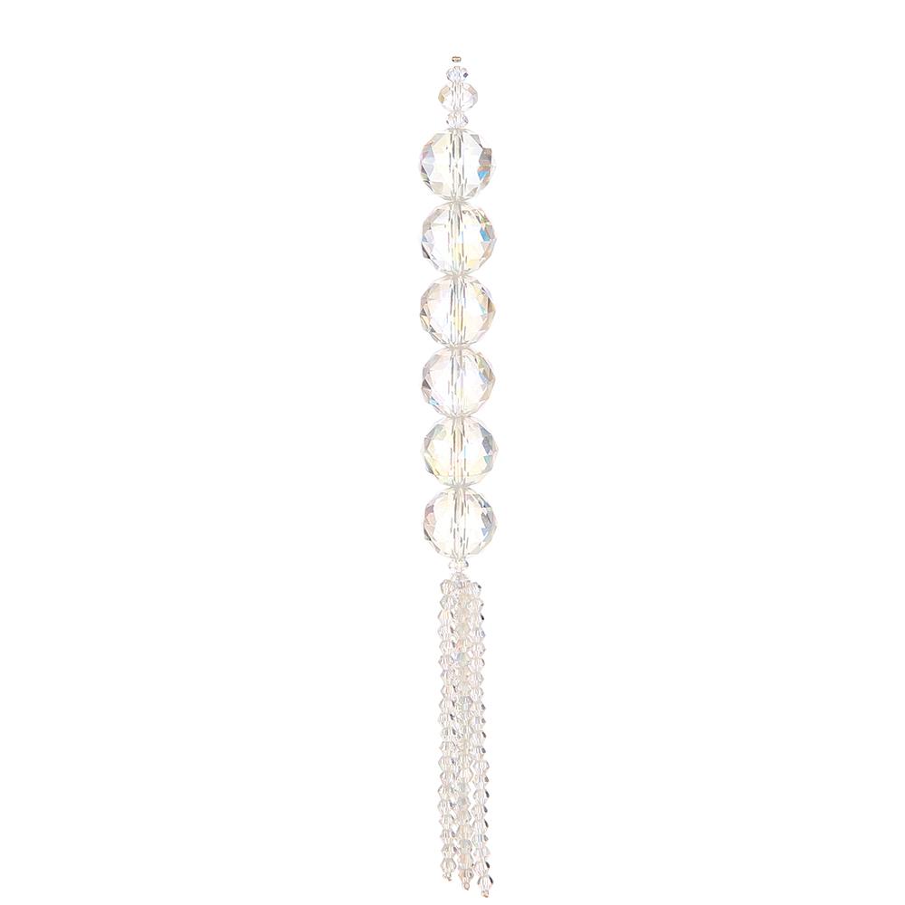 8" Clear Tassel Bead Drop Ornament
