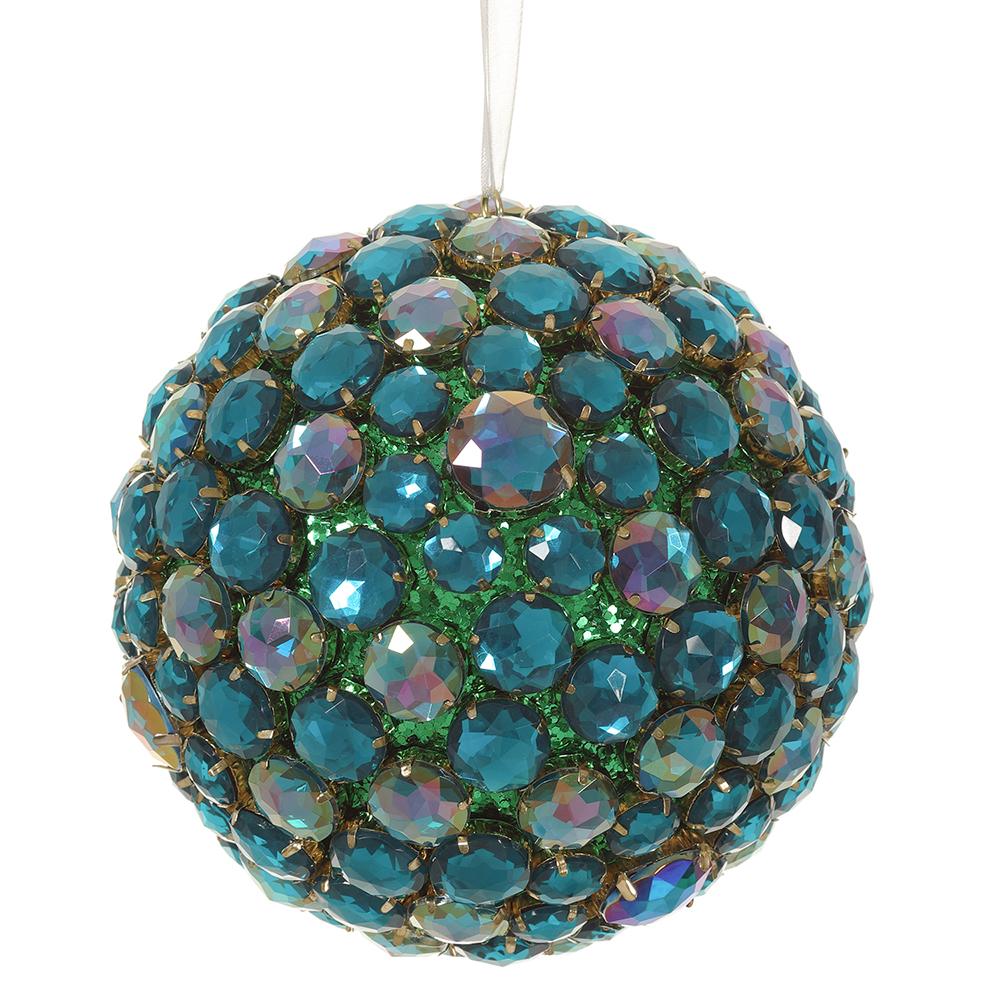 5" Green Rhinestone Ornament