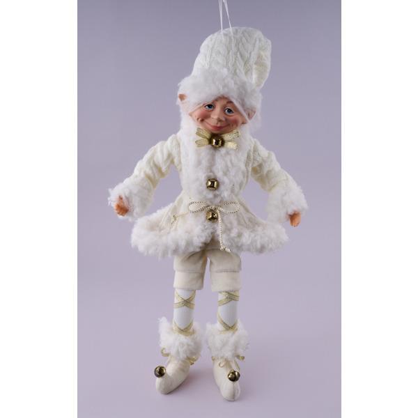 White elf figurine with a wintry palette.