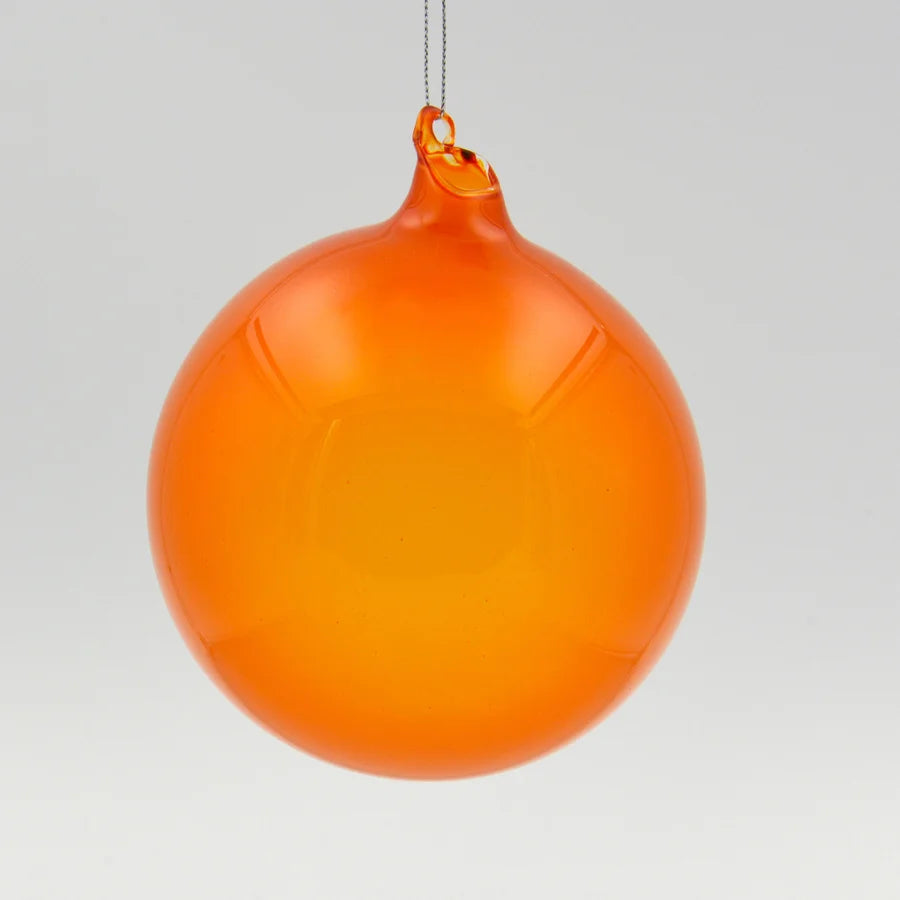 5" Citrus Orange Glass Ball Orange