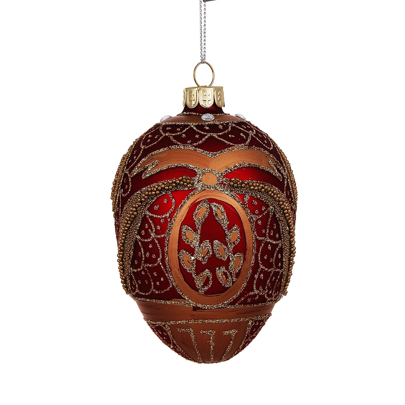 4" Red Egg Royal Crest Glass