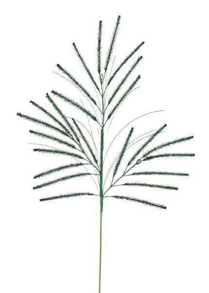 Green glitter branch spray with sparkling stems.