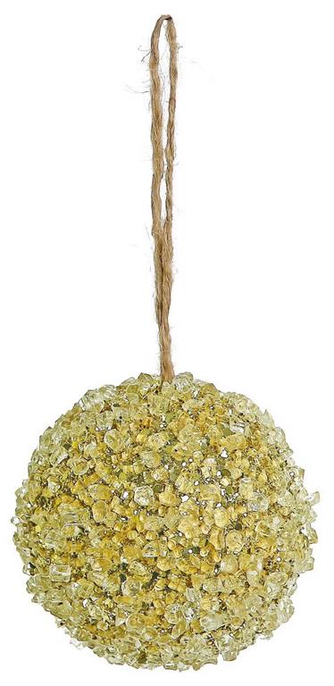 4" Gold Beaded Ornament