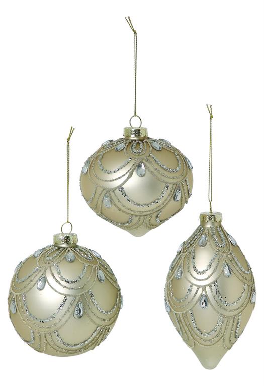 4-6" Gold Drape Glass Ornament