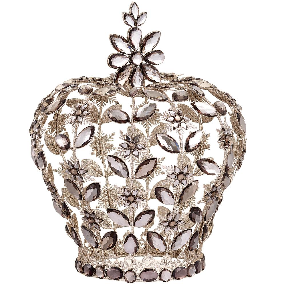 16" Crown Smoke Gold Glittered Rhinestone