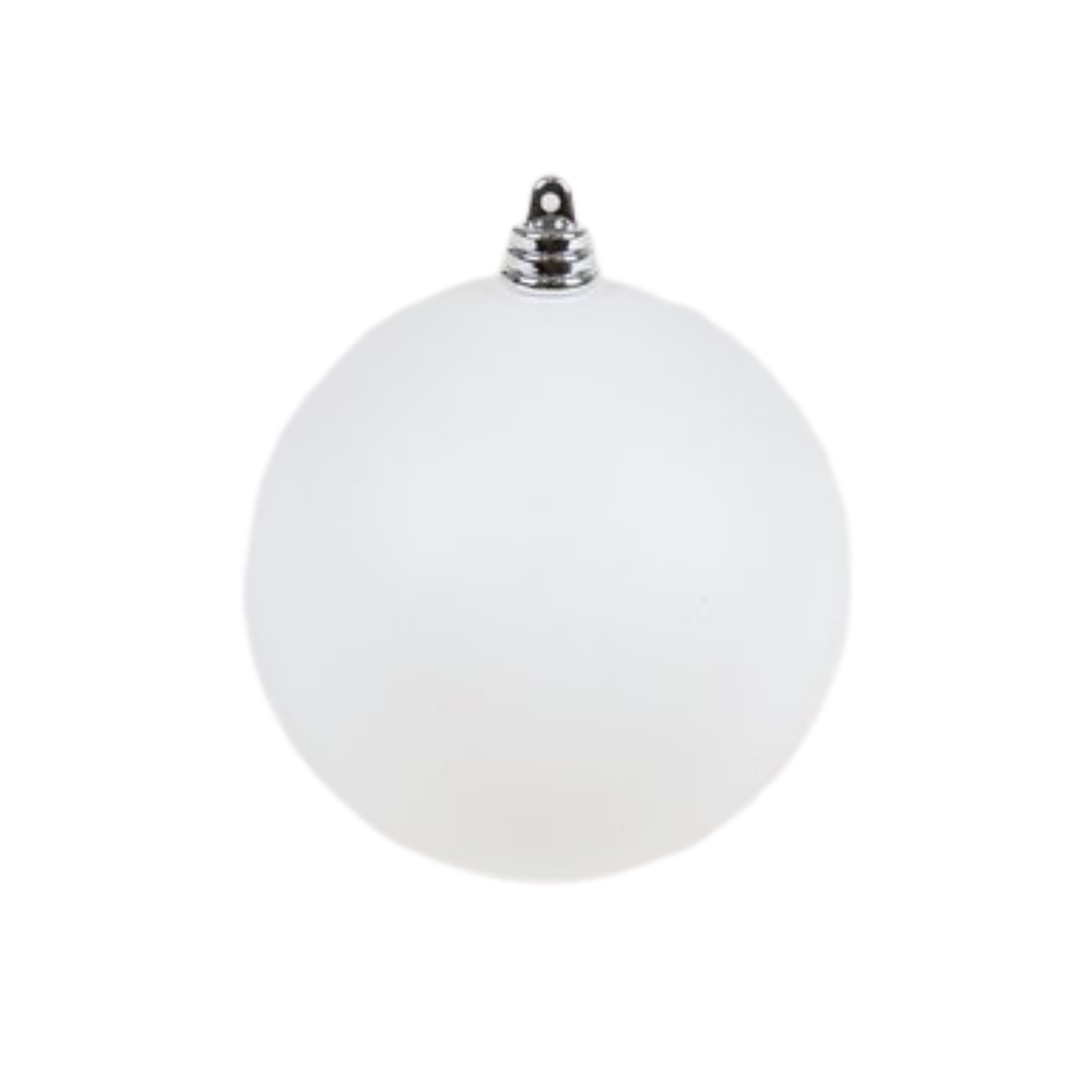 4-5" White Black Matte Glass Ornament