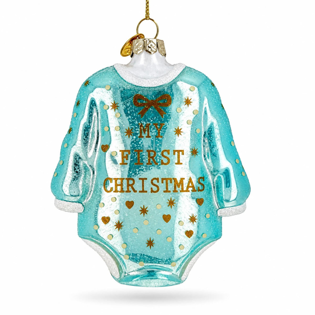 3” Blue Baby’s First Christmas Glass Ornament