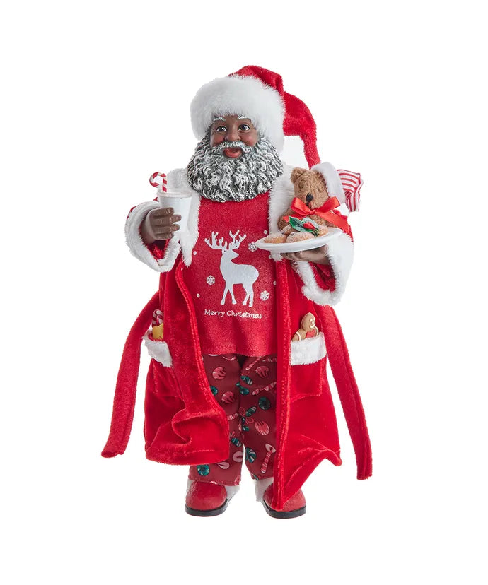 Santa pajamas figurine, 10 inch, for Christmas decorating