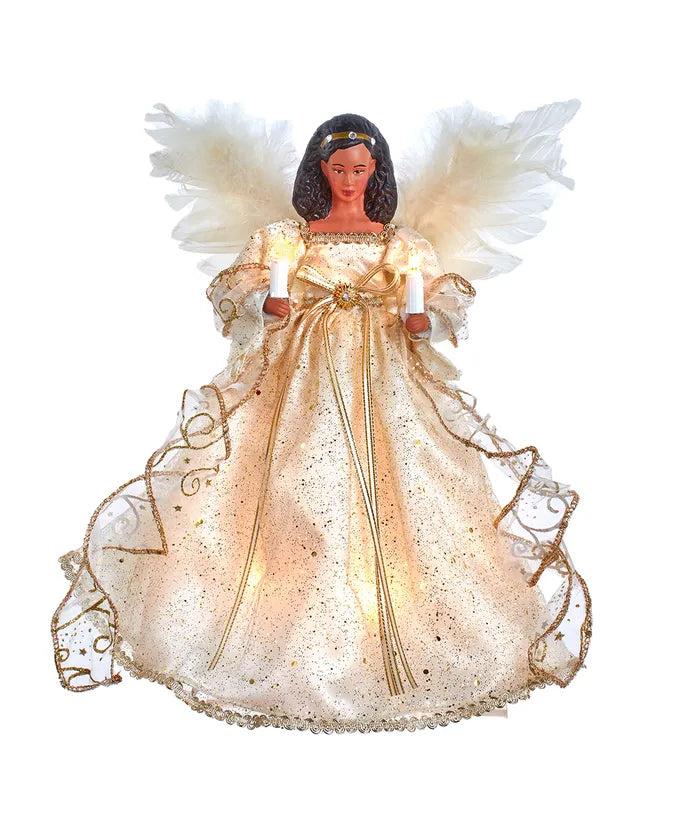 12" LED Angel Treetop Ivory
