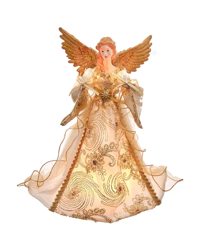 16" LED Angel Treetop Ivory & Gold UL 10-Light
