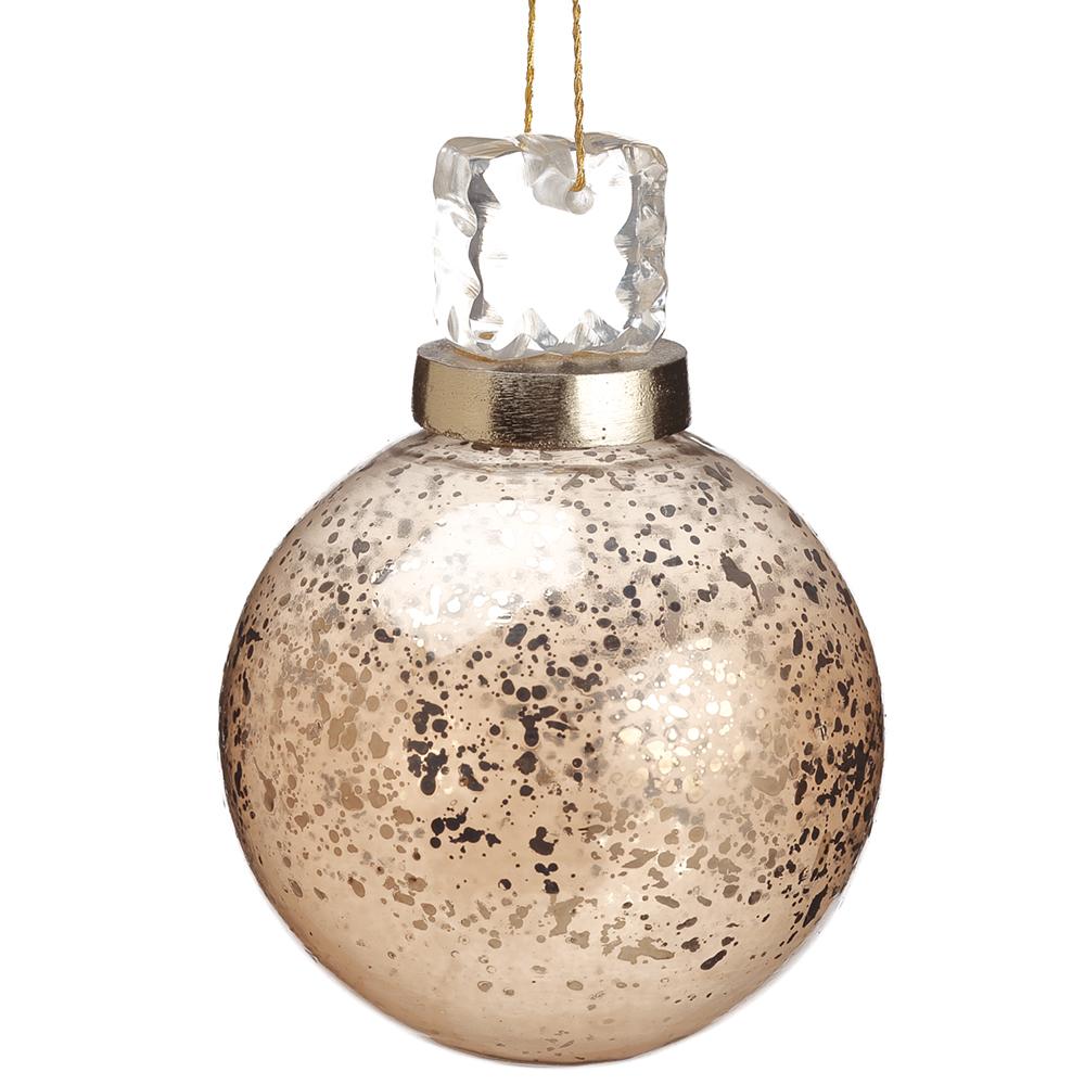 4" Crystal Glass Ball Ornament
