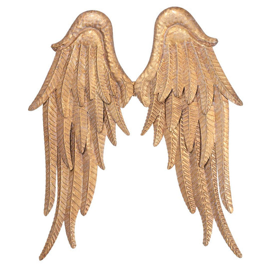 22" Angel Wing Gold Antique Decor