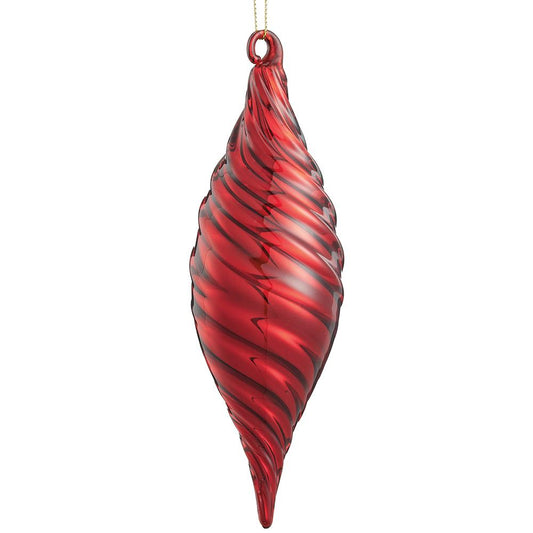 7" Red Finial Glass